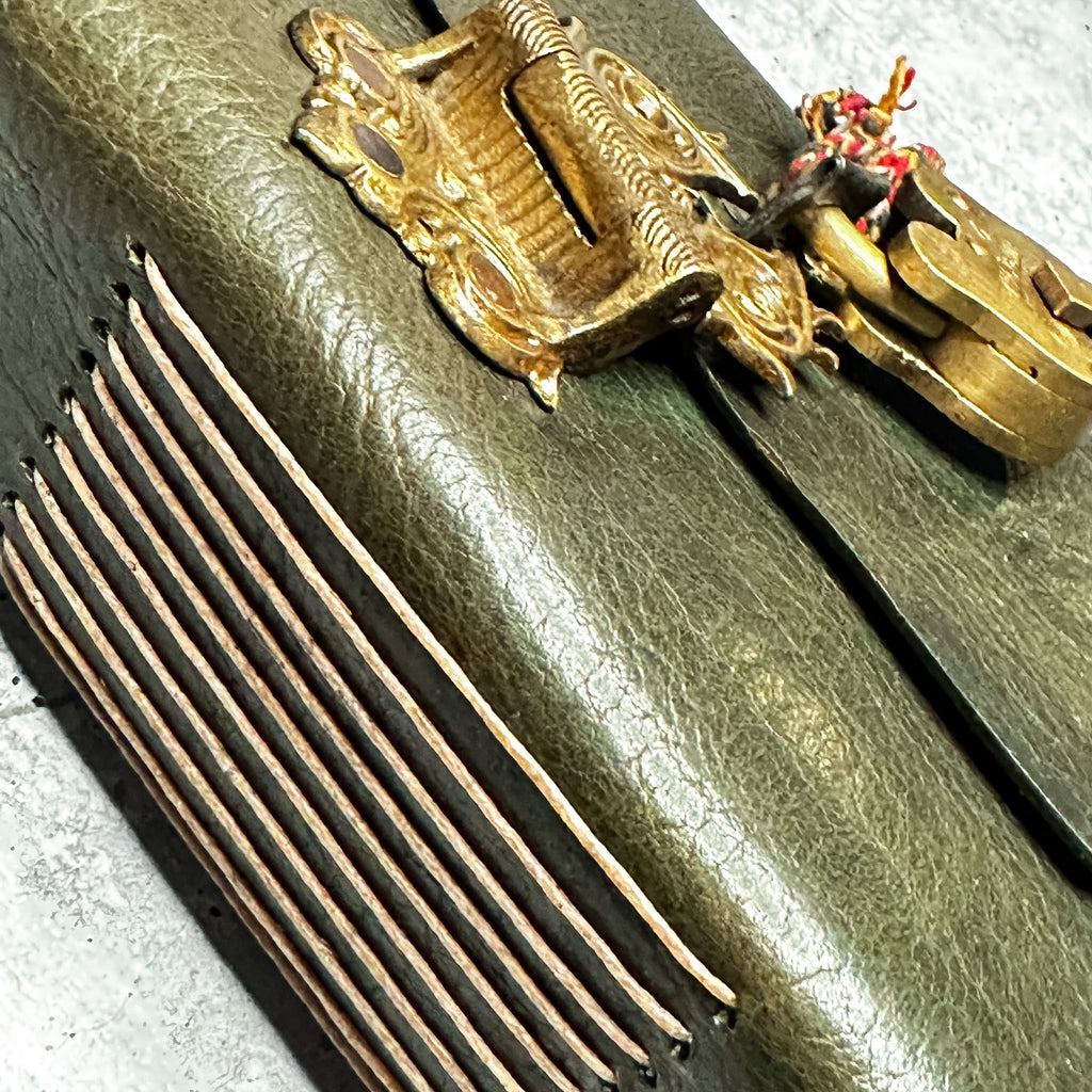 Lucca - DOUBLE Emerald Bison/Bamboo Paper/Padlock