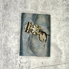 Lucca - Blue Marble/Artisan Paper/Padlock